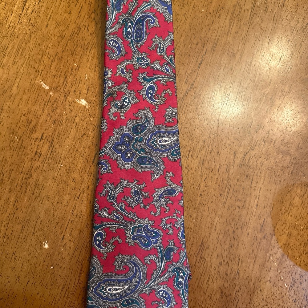 Dior Red and Blue Paisley Men's Tie